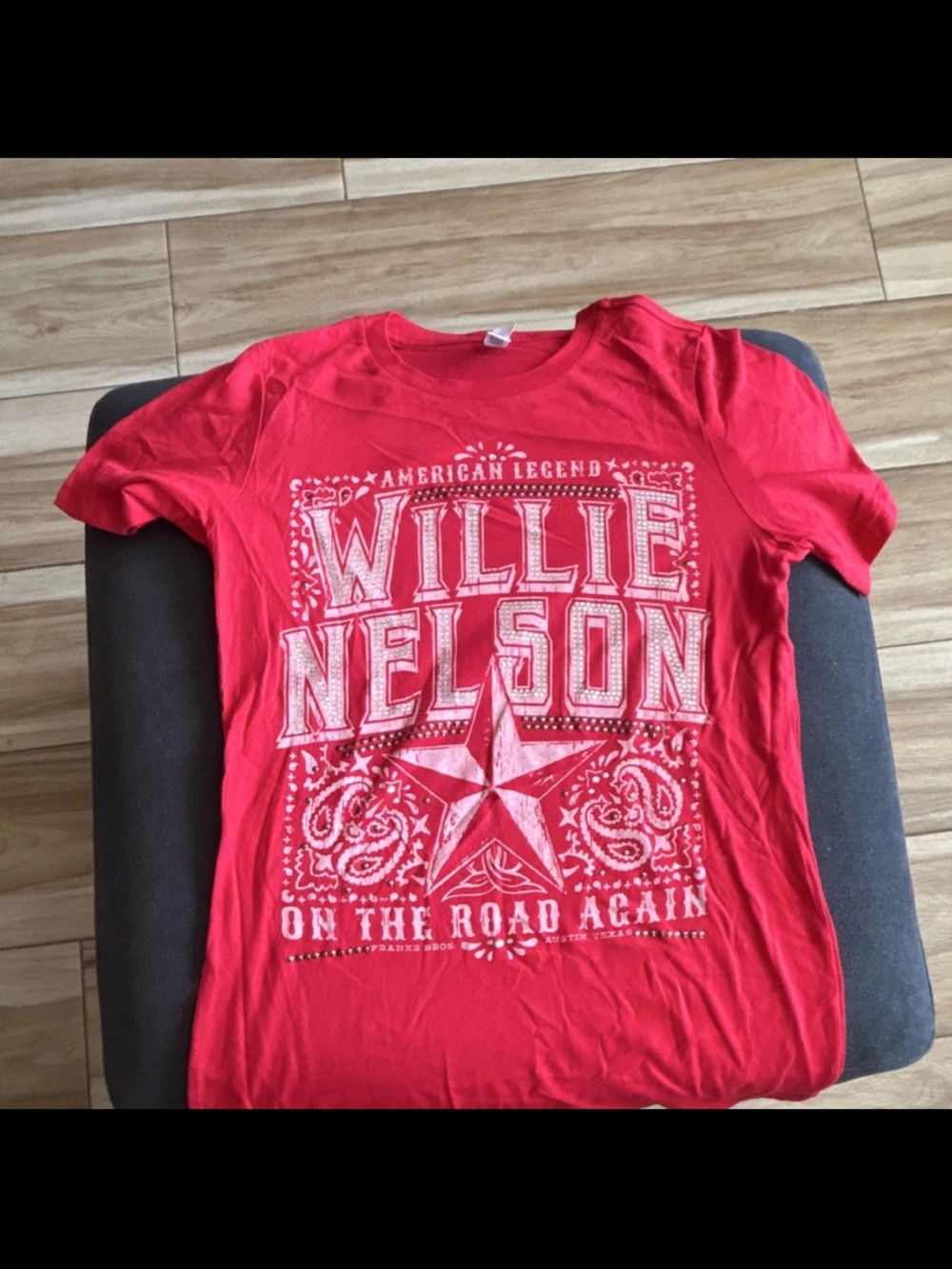 Frank Bros. Willie Nelson Red Graphic Tee - 'On The Road Again'